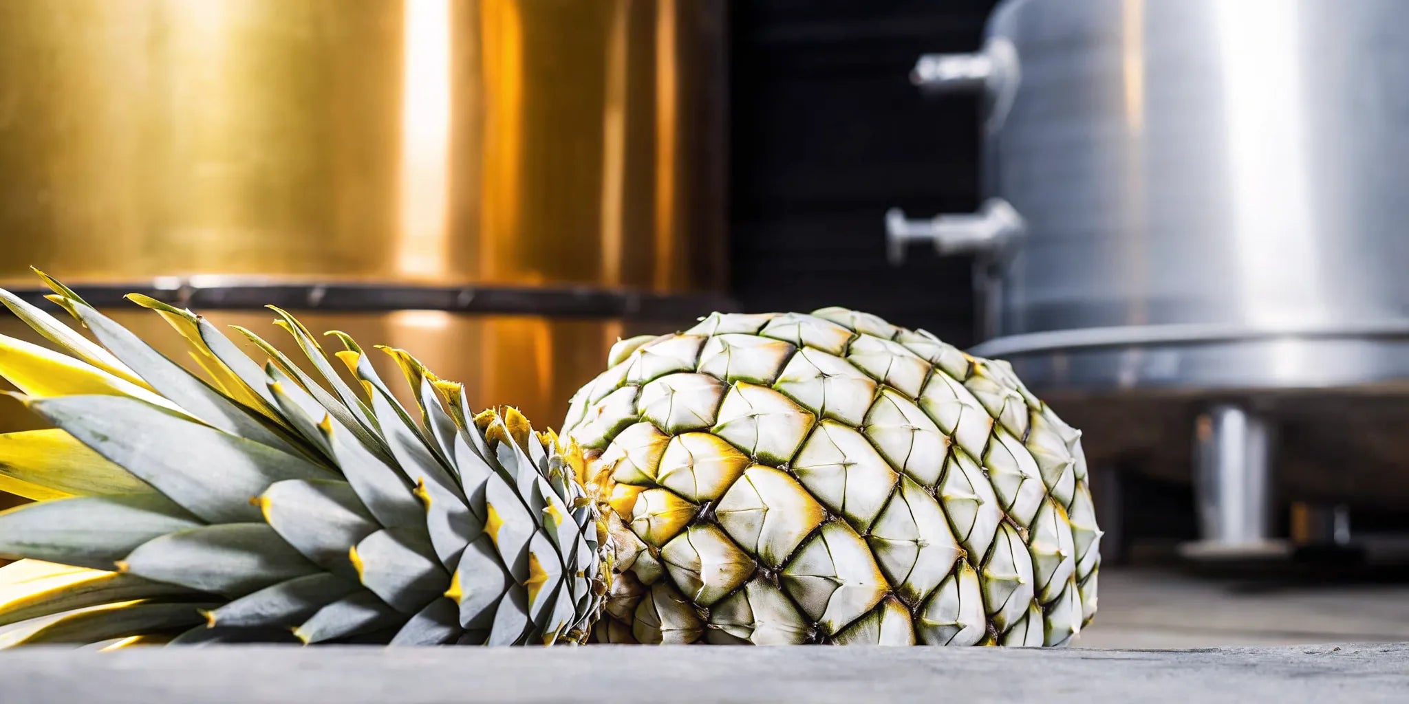 Blue Weber agave beside diffuser tequila extraction equipment