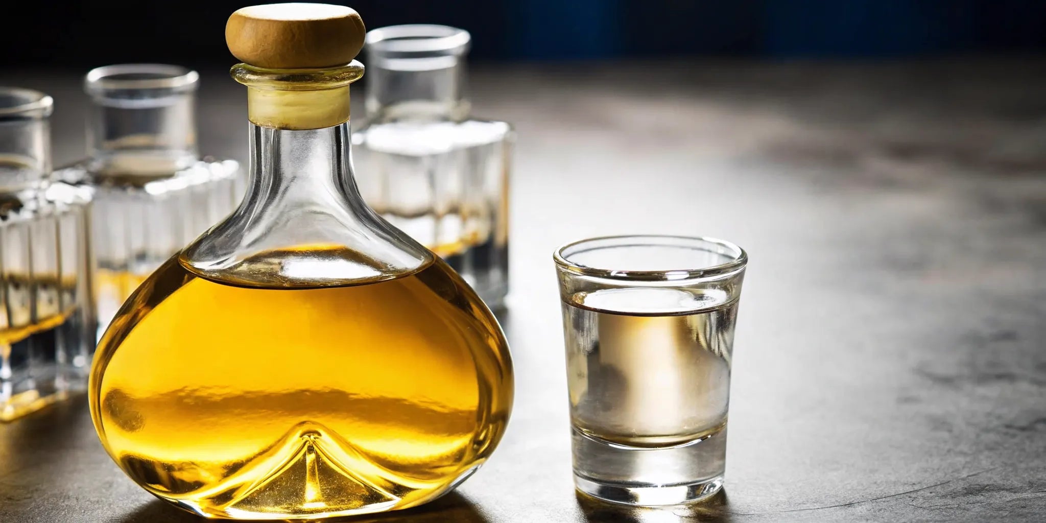 A bottle and poured glass of Don Julio tequila, a brand analyzed for its alcohol percentage.