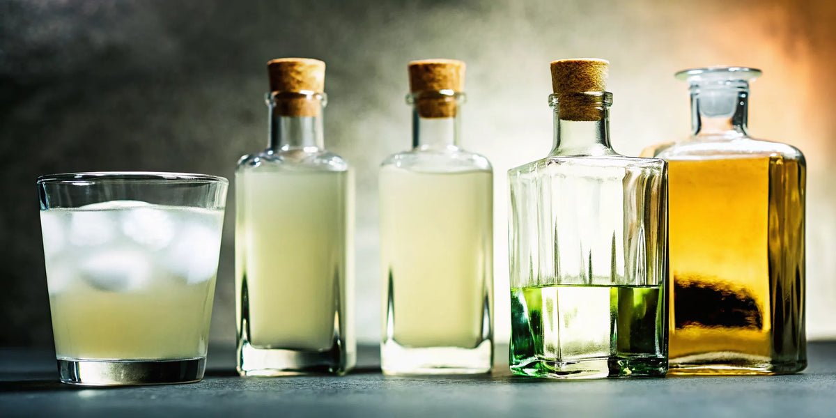 A selection of the best sipping tequilas, including Blanco, Reposado, and Añejo bottles.