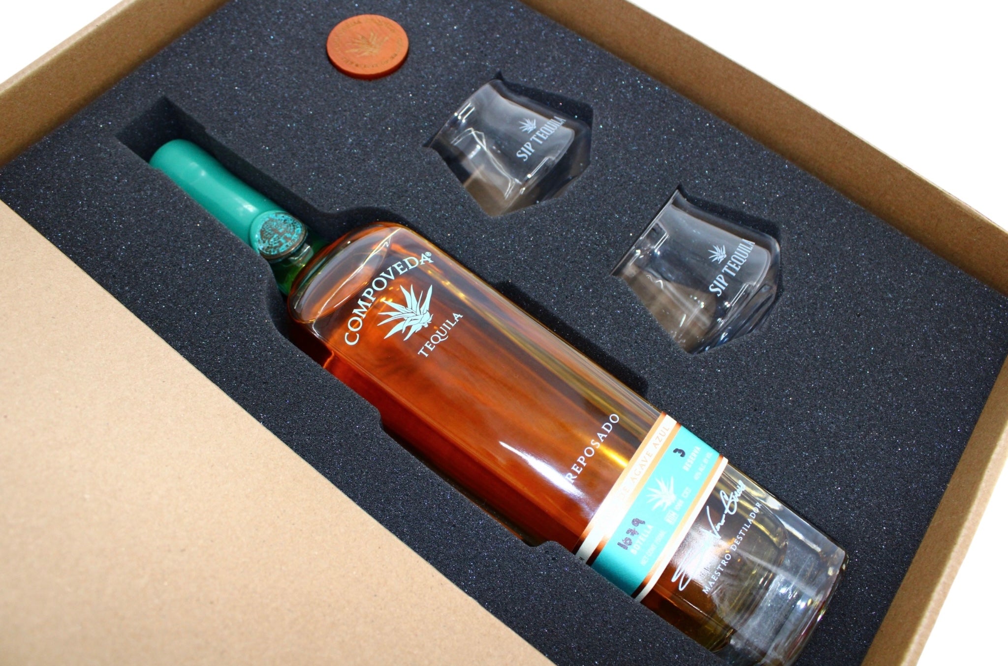 Compoveda Reposado 750ml w/Tasting Glasses