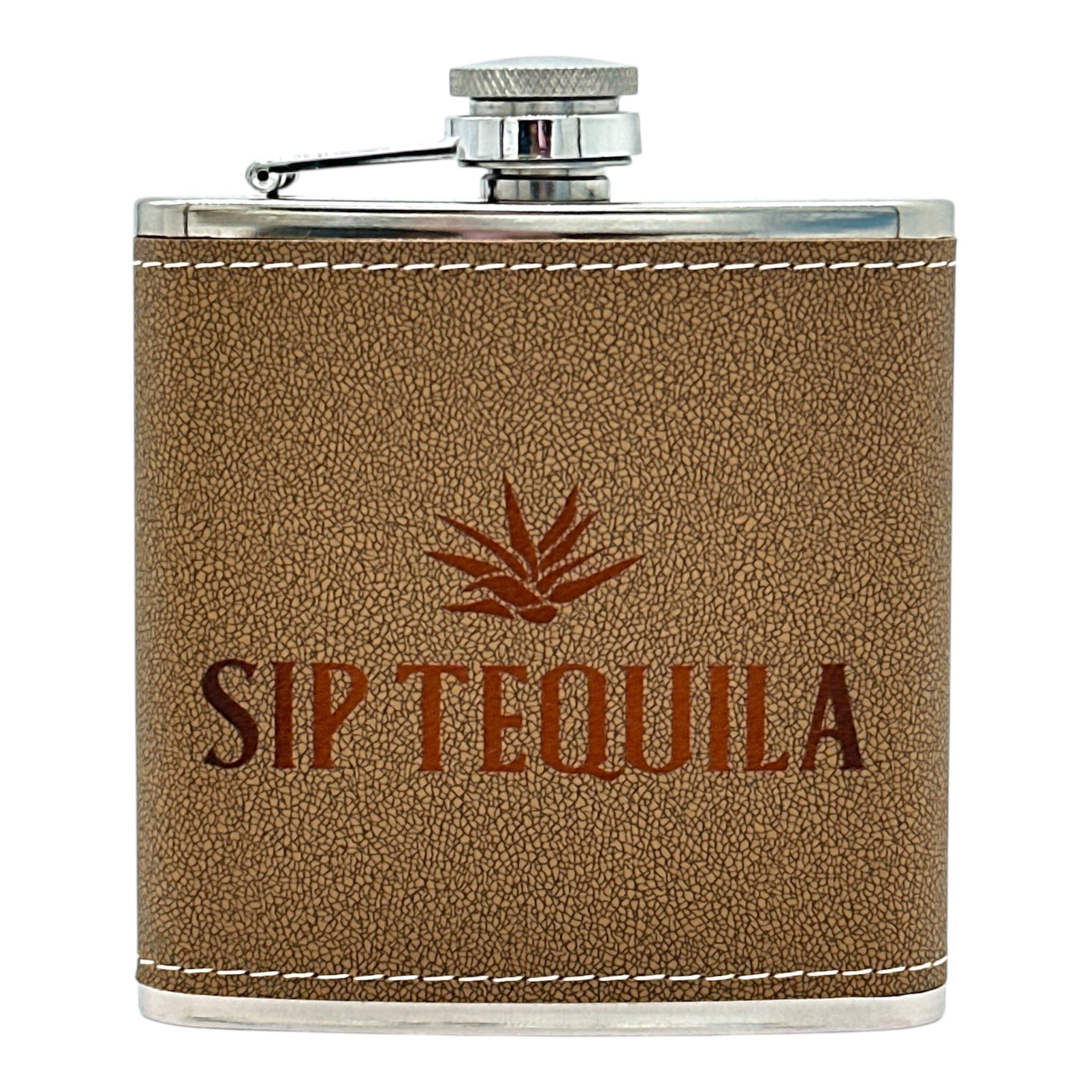 Sip Tequila Leather Flask