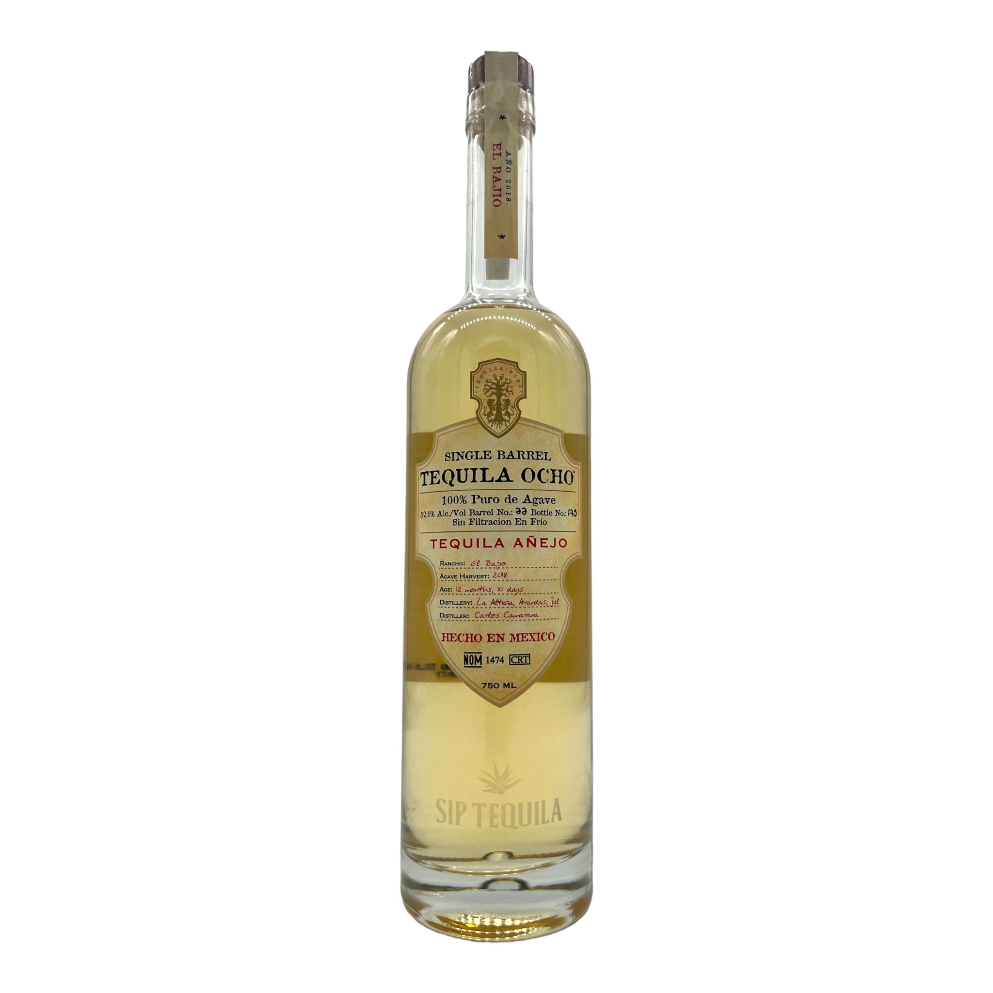 Tequila Ocho / Sip Tequila Anejo Single Barrel