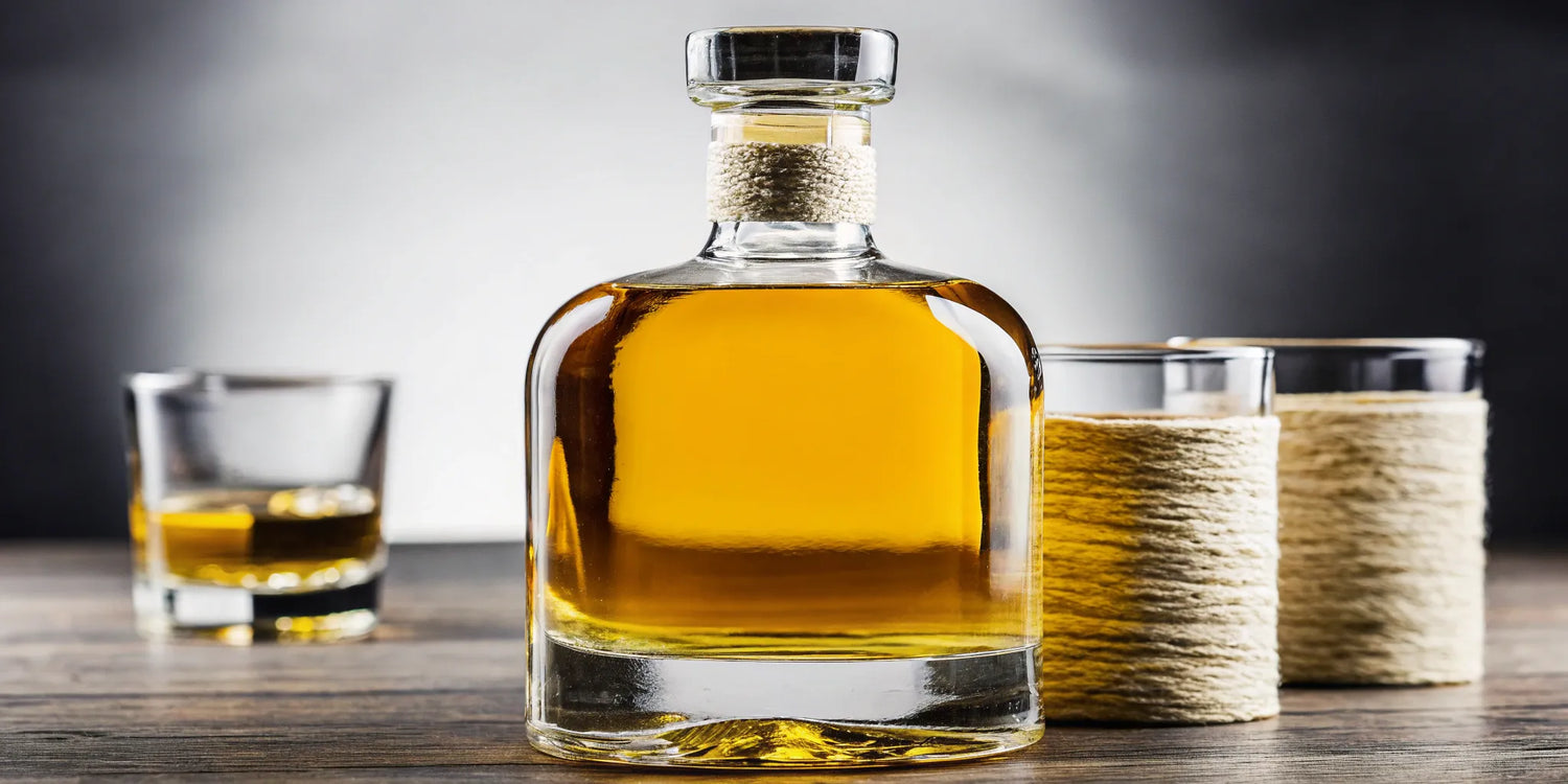Bottle and glasses of artisanal tequila, representing its authentic quality.