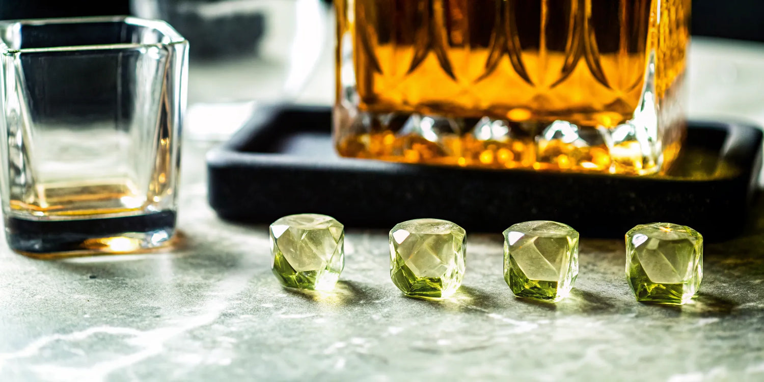 Sought-after premium tequila in a crystal decanter with a tasting glass.