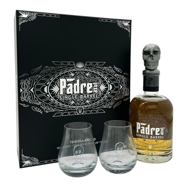 Padre Azul Anejo Single Barrel Tequila with Glasses
