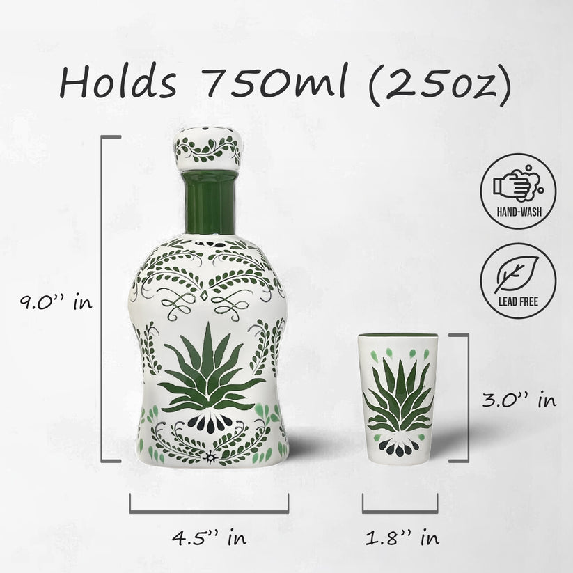 Ceramic Decanter Set - Agave