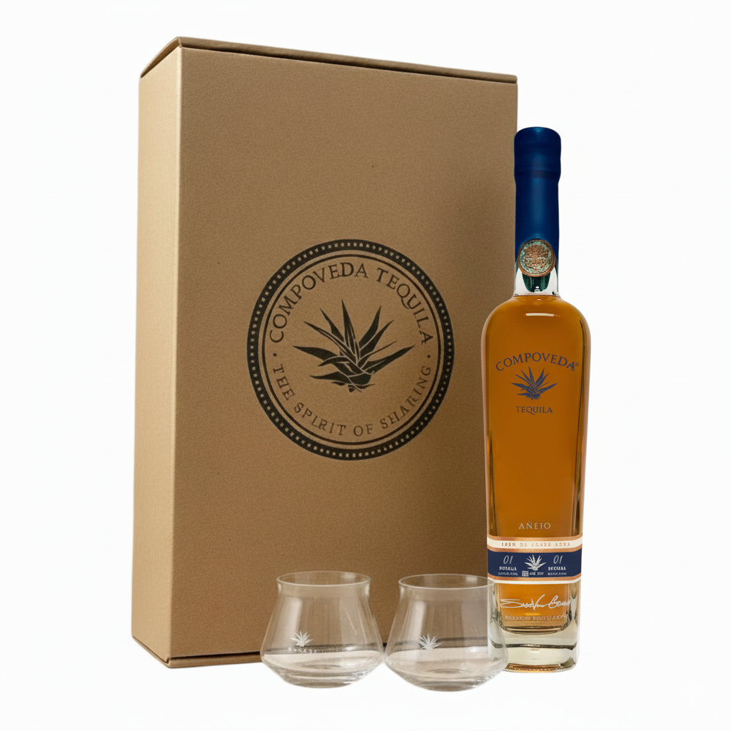 Compoveda Anejo 750ml w/Tasting Glasses