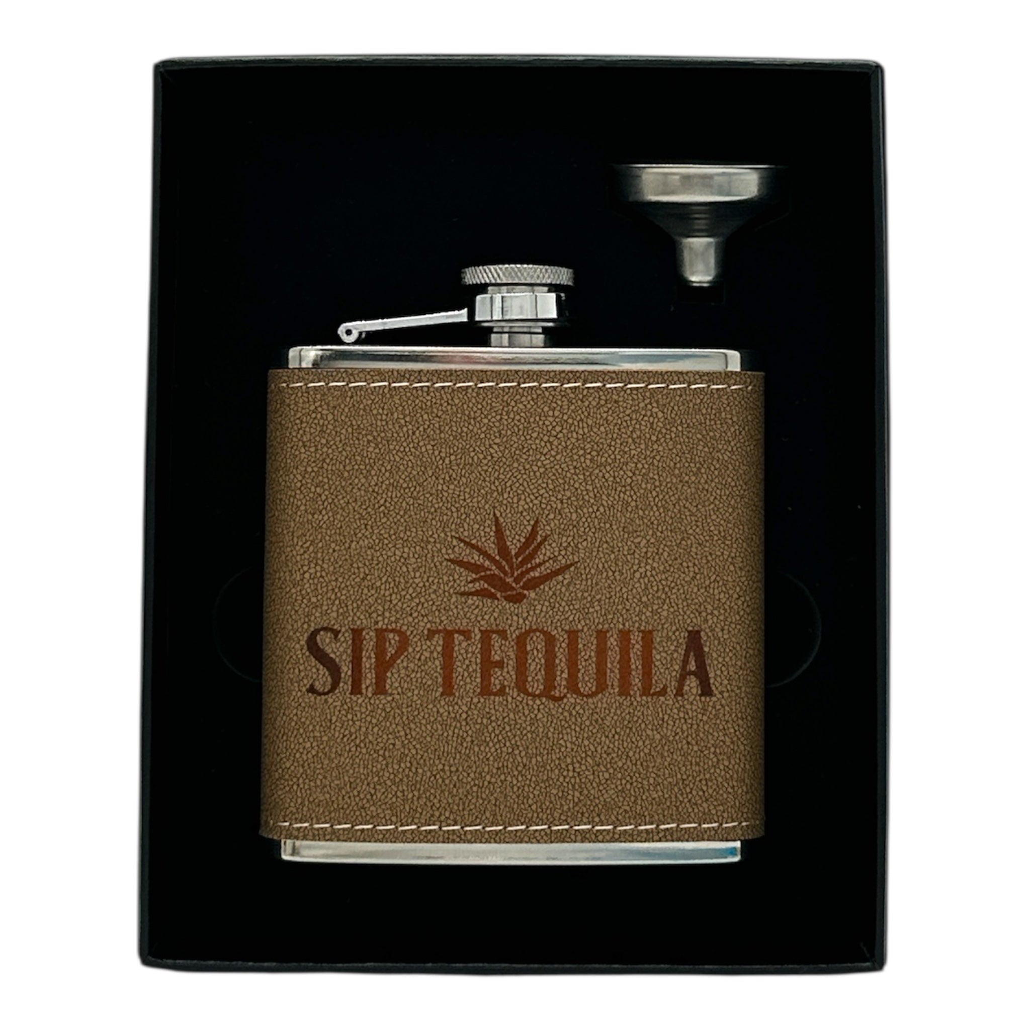 Sip Tequila Leather Flask