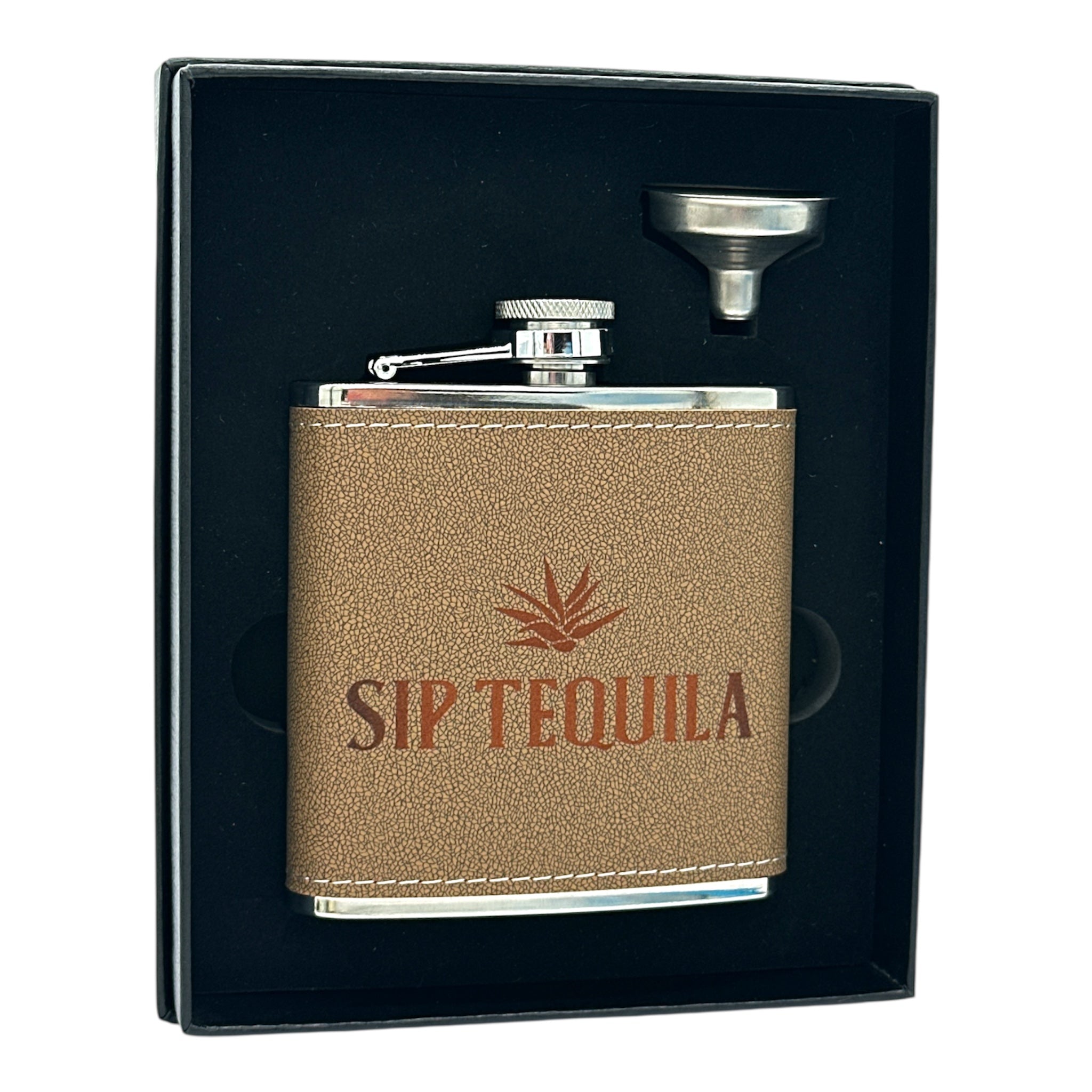 Sip Tequila Leather Flask