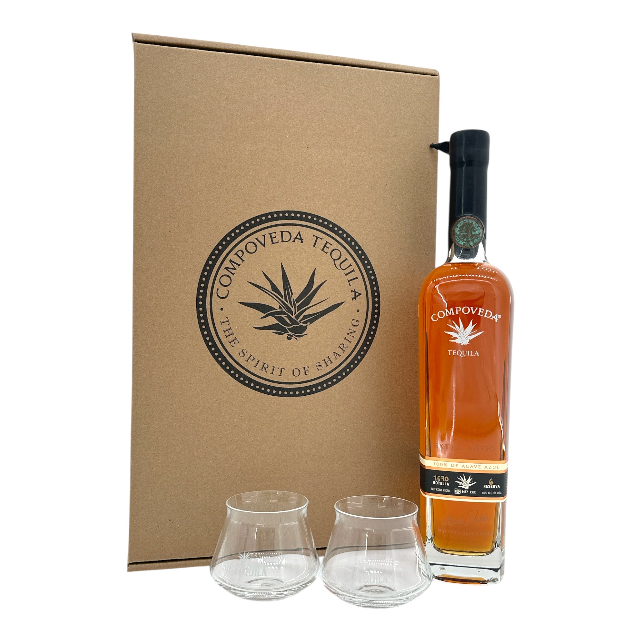 Compoveda Extra Añejo 750ml w/Tasting Glasses
