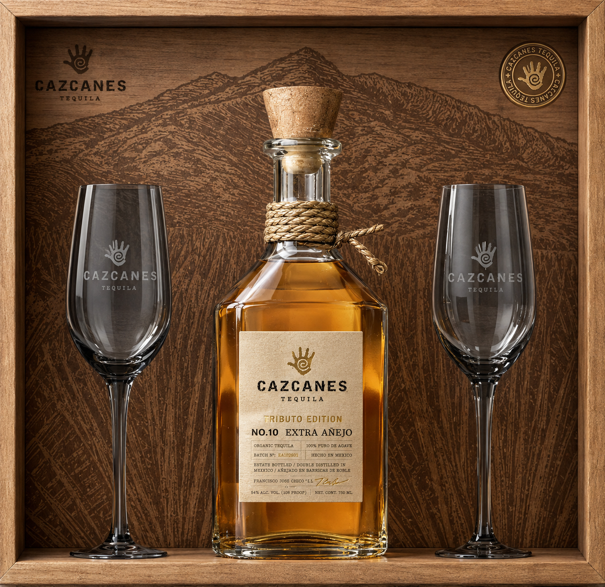 Cazcanes No. 10 Extra Añejo Tributo Edition Tequila 750mL Gift Set