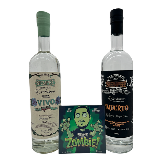 Siempre Zombie Bundle Vivo High Proof Blanco Muerto Blanco Tequila + Sticker