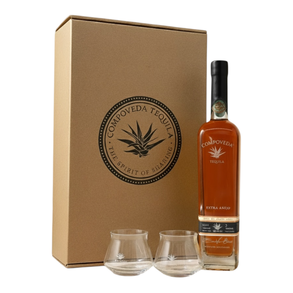 Compoveda Extra Añejo Tequila 750ml w/Tasting Glasses