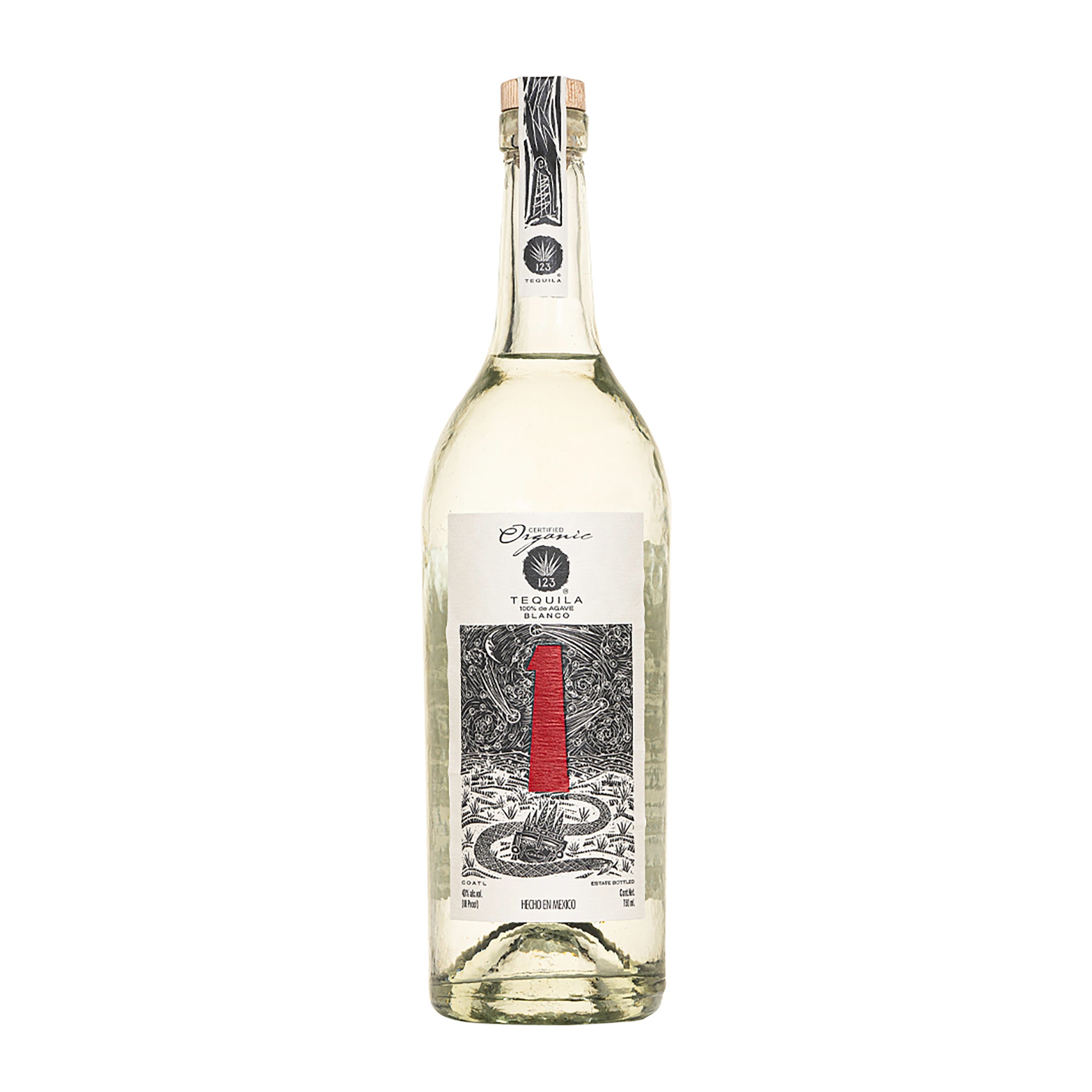 123 Organic Tequila Blanco (Uno) 375mL