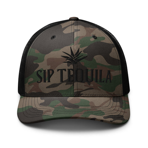Sip Tequila Camo Snapback Hat