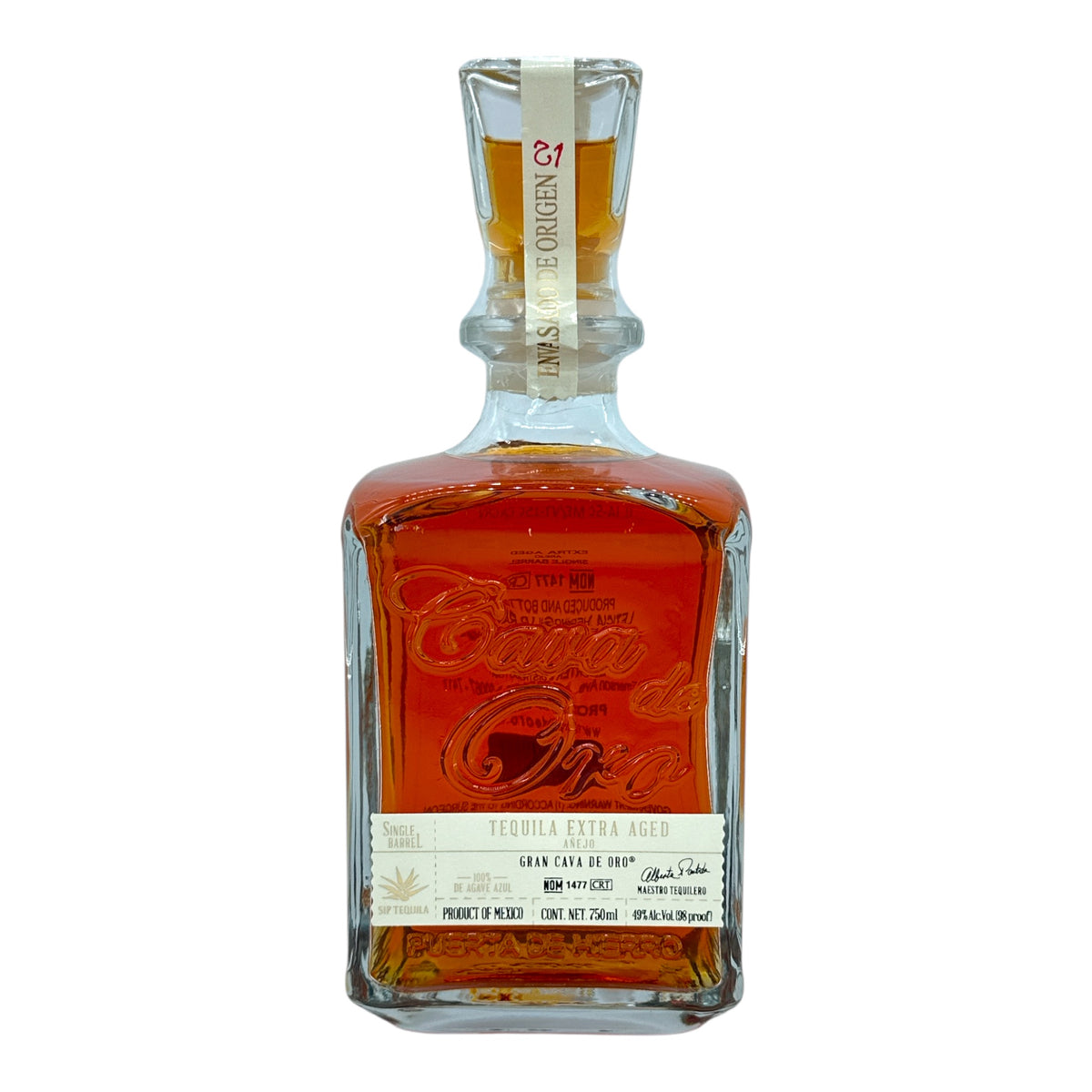 Cava de Oro Single Barrel Extra Aged Anejo Tequila #21