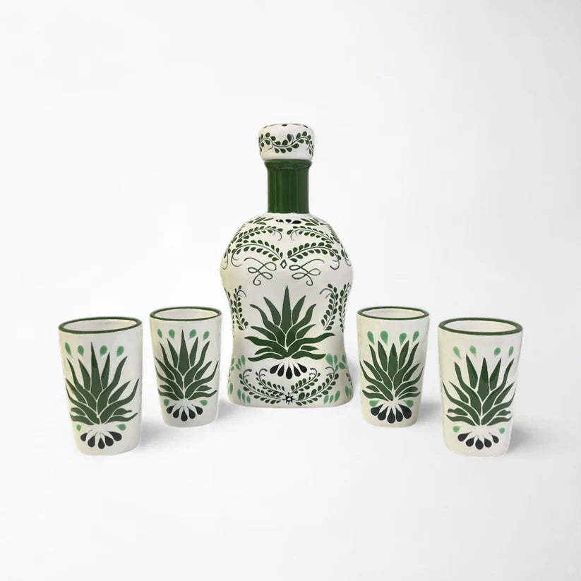 Ceramic Decanter Set - Agave