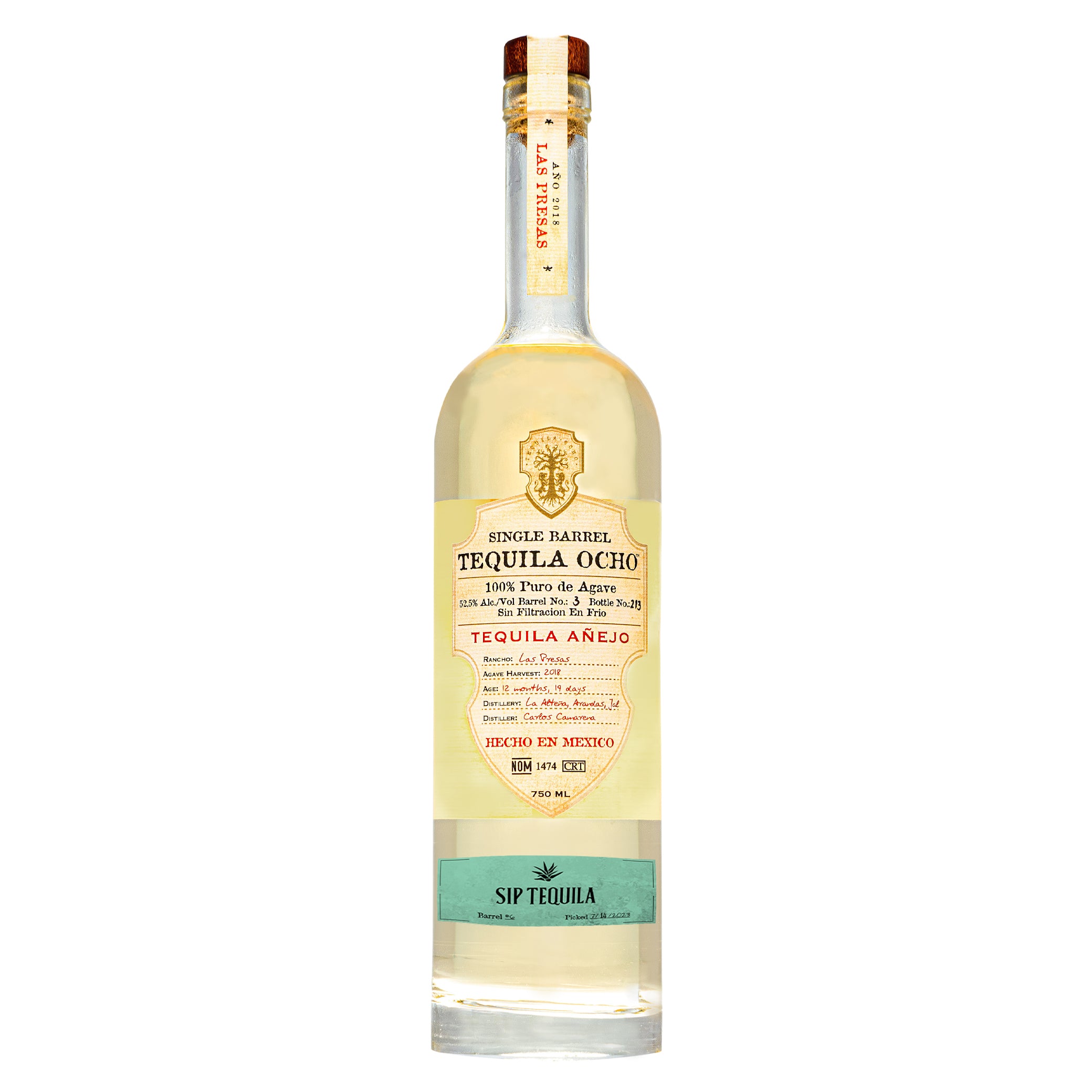 Tequila Ocho / Sip Tequila Anejo Single Barrel 2023