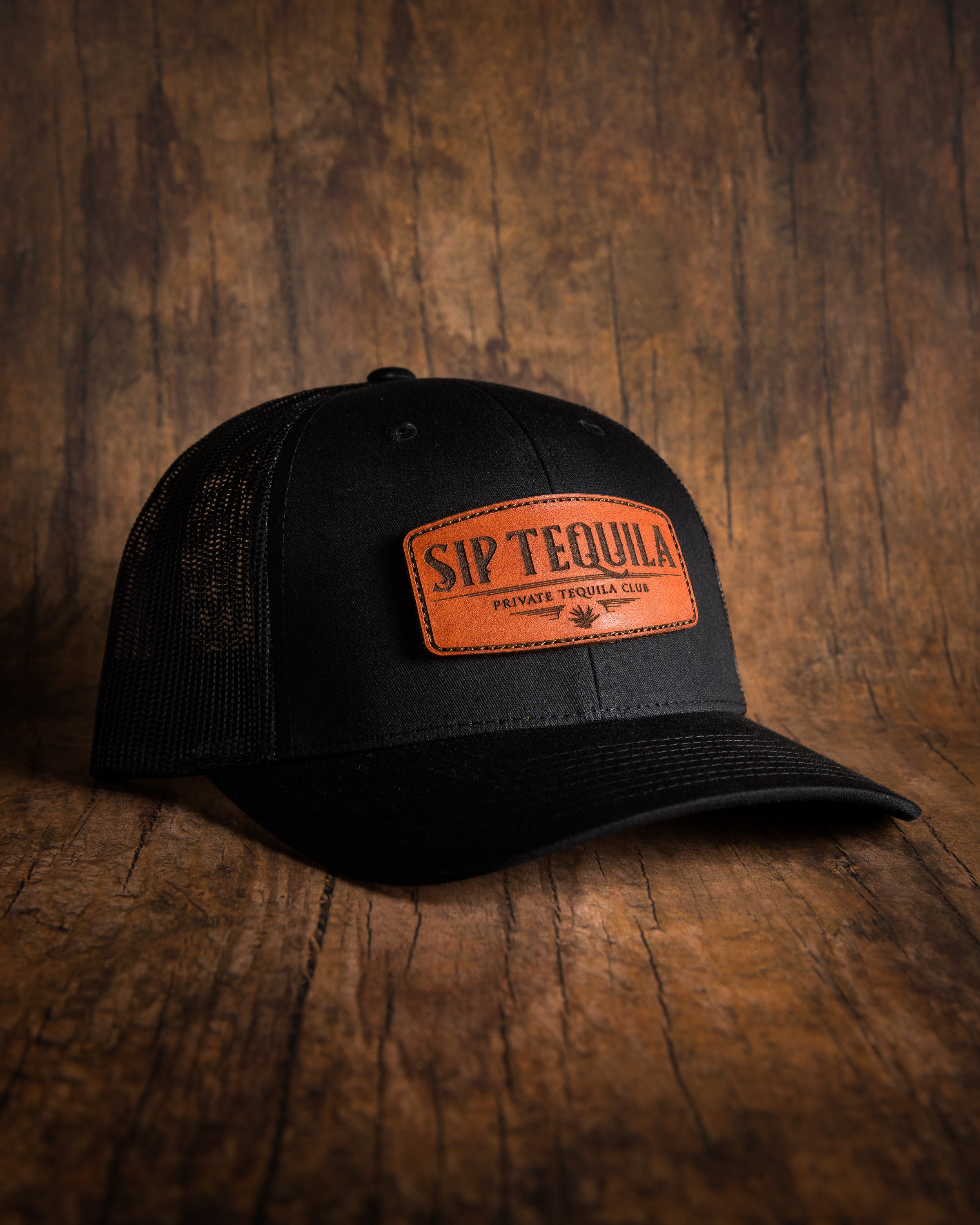 Sip Tequila Leather Patch Snapback